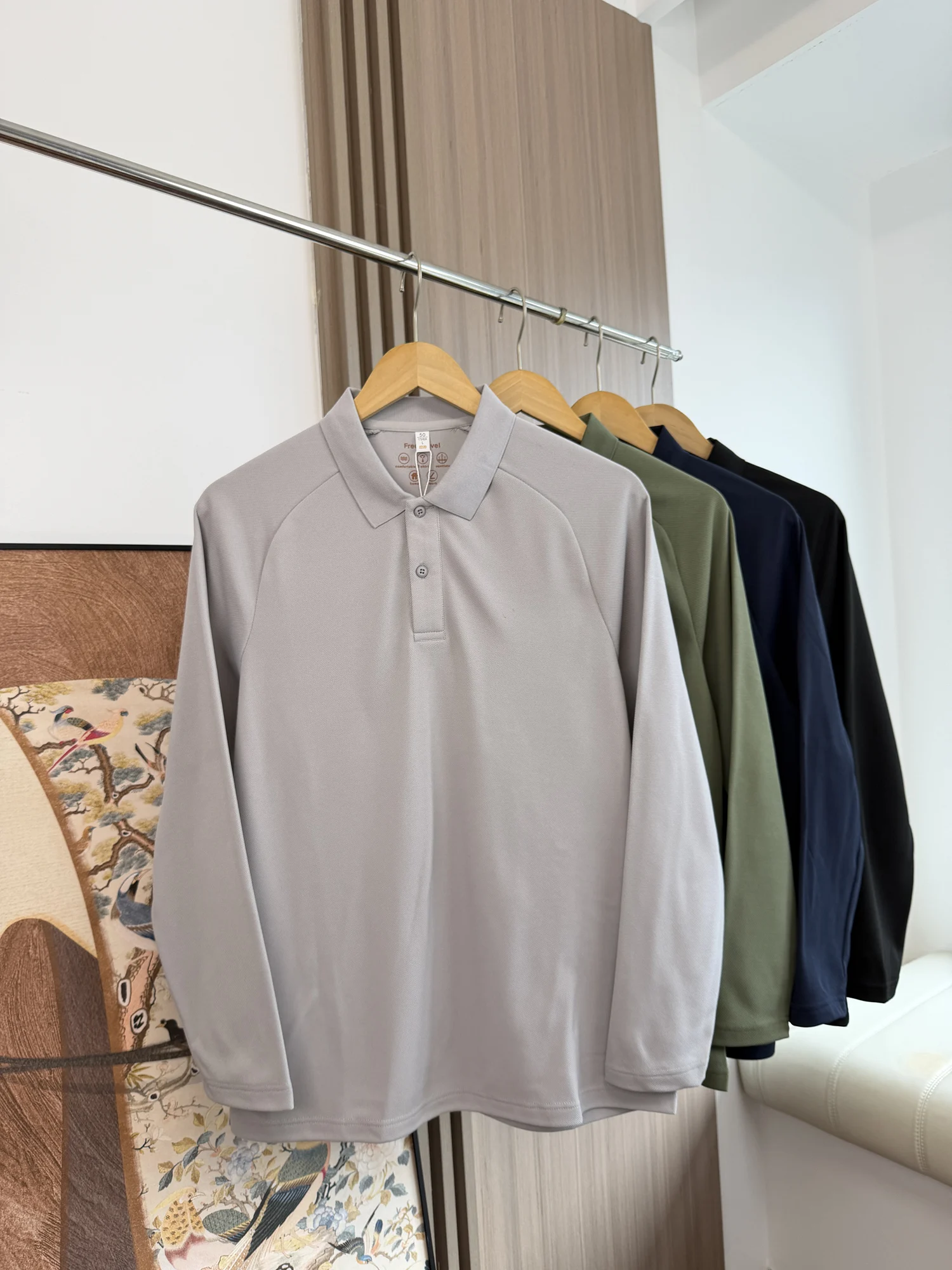 Men's Fashion Urban Style Long Sleeve  Shirt Warm Fleece Ultrafine Integrated Casual Necktie Autumn Winter Business Leisure