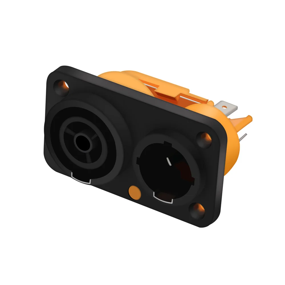 1Pc Powercon Waterdichte Socket Led Screen Audio Connector Input Output 250V 16A Siamese Socket
