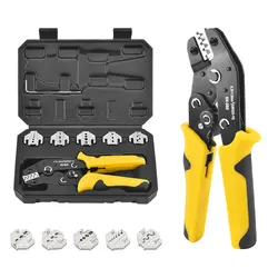 SN-58B Ratchet Crimping Tool Kit 5PCS Jaws Set Crimp Dupont JST MOLEX Open Barrel,Non-Insulated,Terminals Butt,Solar Connectors