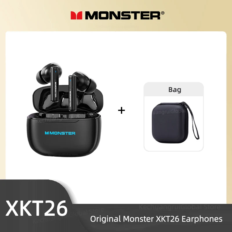 Monster XKT26 Bluetooth 5.4 Earphones TWS Hifi Stereo Wireless Headphones Gamer Headset Noise Reduction Sports Earbuds 2025 New
