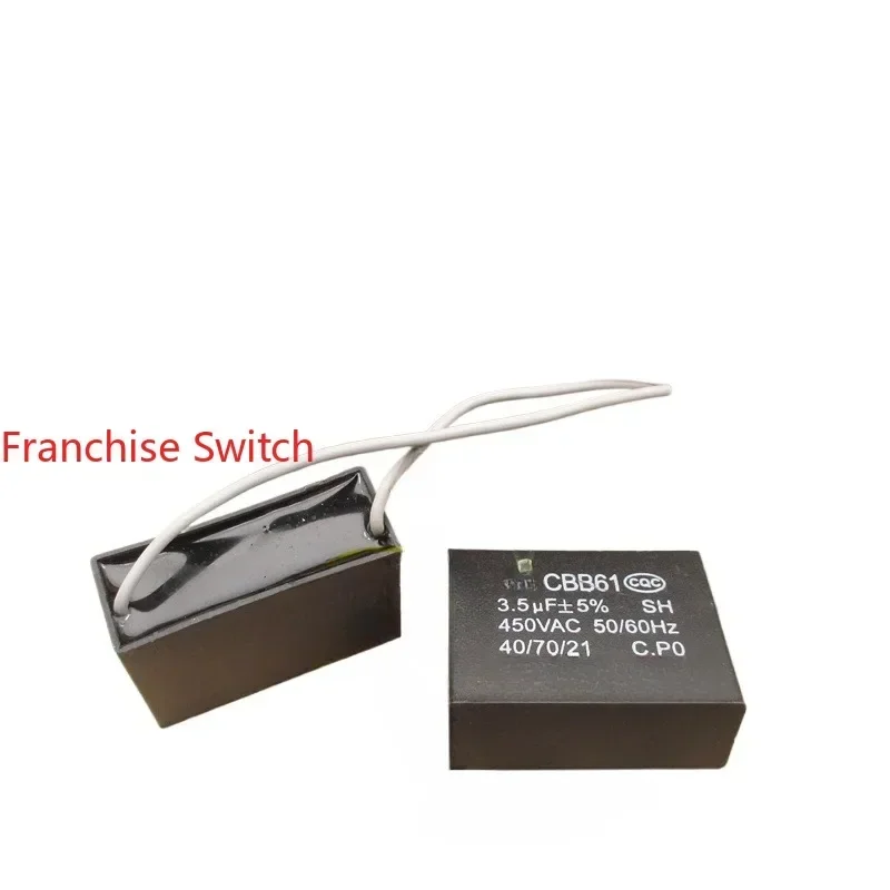40PCS CBB61 3.5uf Start Capacitor With Wire 3VF 3.5VF 450V Fan, Motor