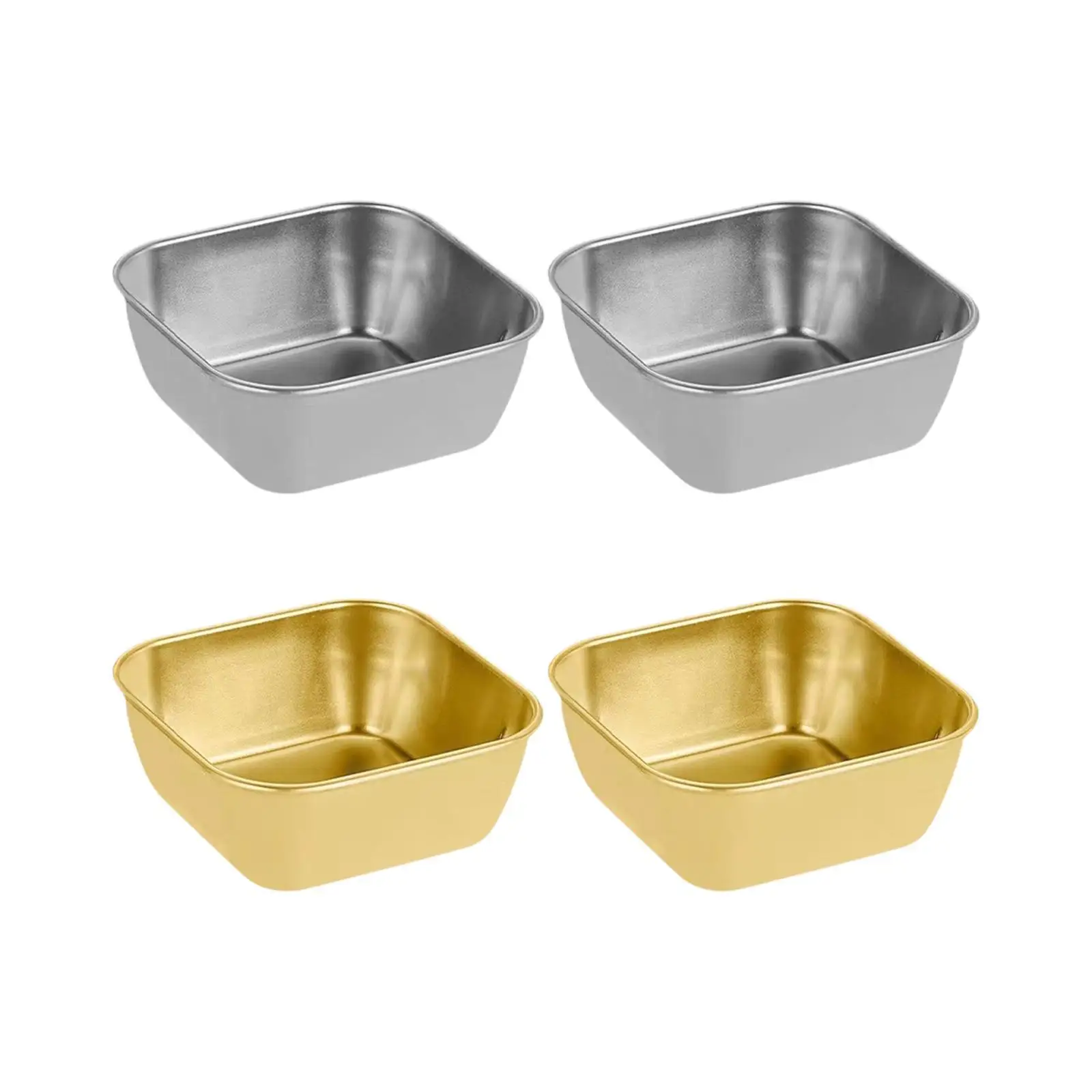 2Pcs Serving Trays Stainless Steel Household Snack Container Fry Baskets Snacks Dishes Dessert Plates Multipurpose for Barbecue