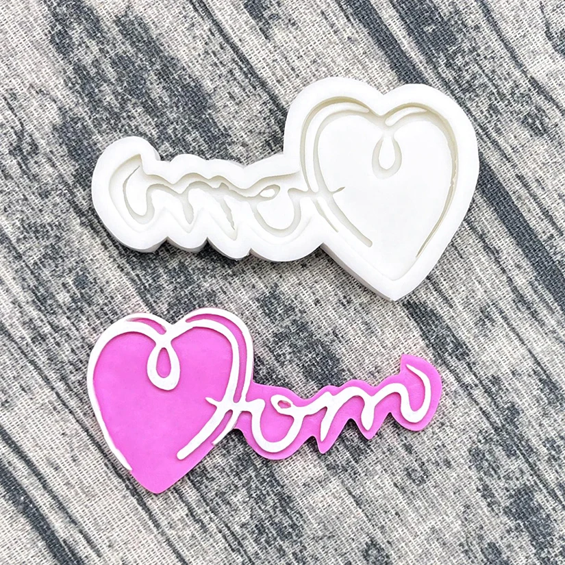 Mother's Day Love Mom Silicone Mold Sugarcraft Chocolate Cupcake Baking Mold Fondant Cake Decorating Tools