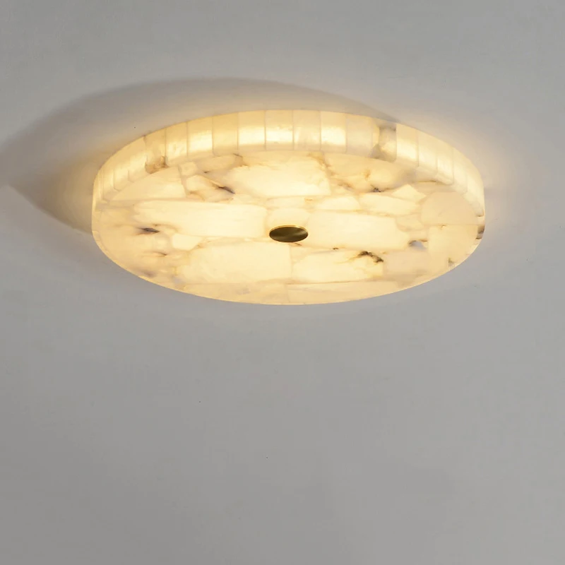 lampada do teto de marmore circular com textura natural de pedra luminaria led d40 cm estilo europeu sala de estar quarto varanda corredor 01