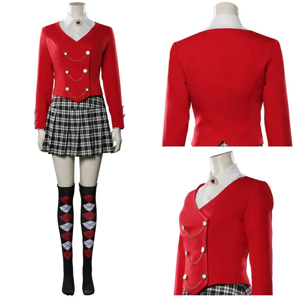 Costume de cosplay Heathers Veronica Sawyer pour femmes adultes, jupe de scène pour filles, uniforme d'Halloween imbibé, tenue de performance, film