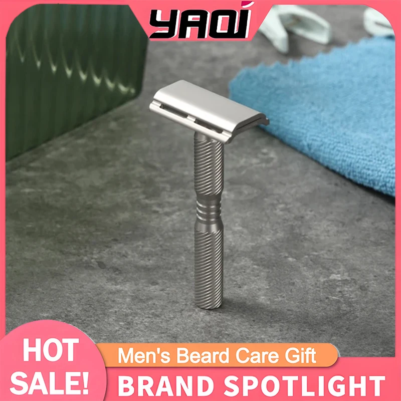 YAQI Ghost Multiple Thread PatternTitanium Light Weight Razor With A 0.7mm Blade Gap Lightweight Durability Professional Razor