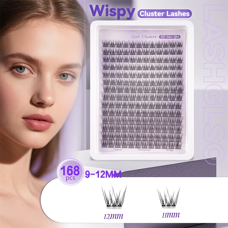 168 шт., наращивание ресниц, персональные ресницы, профессиональный макияж, личный рыбий хвост, один кластер, прививка, накладные ресницы