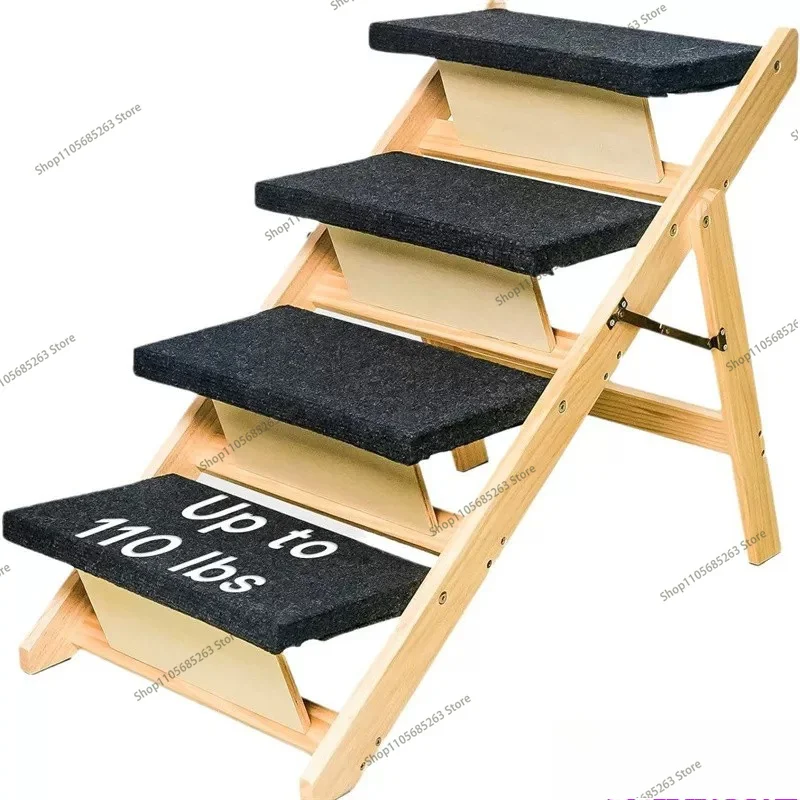 Dog Ramp Foldable Dog Stairs Durable Wooden Pet Stairs Small Medium Large  Dog Ladder