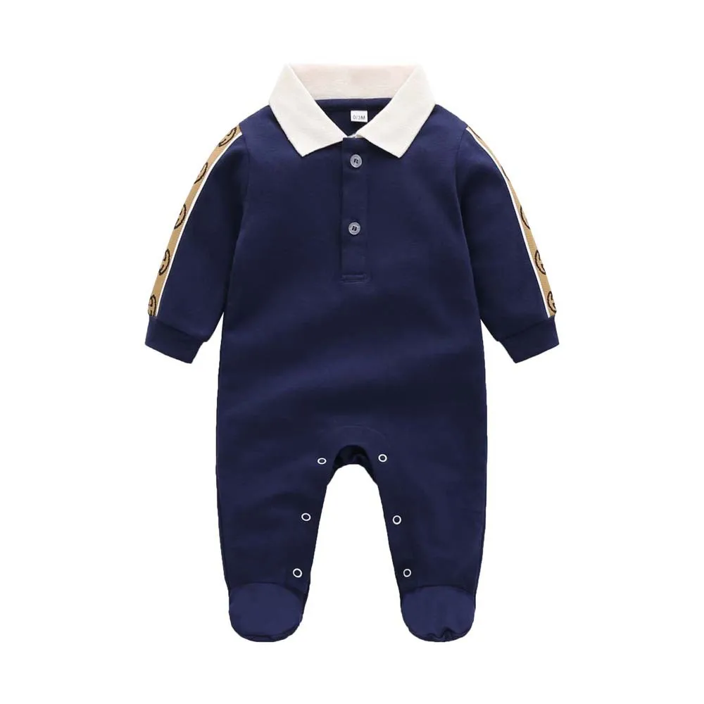 Baby Jumpsuit Spring and Autumn Outer Wear Pure Cotton Handsome Newborn Baby Male and Female Baby Long-sleeved Crawler Suit