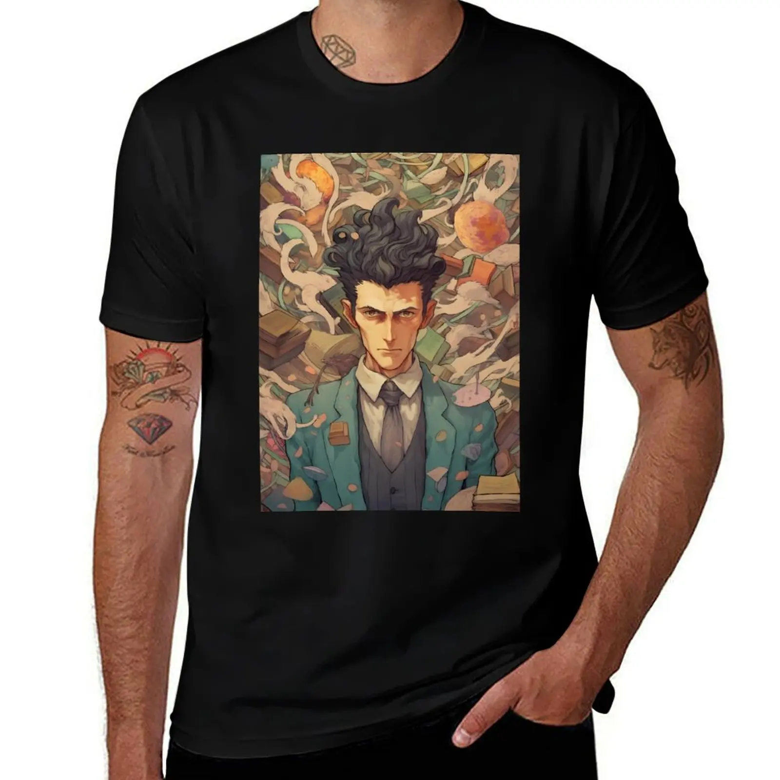 style in Ludwig anime Wittgenstein T-Shirt Christmas Casual Short Sleeve Top