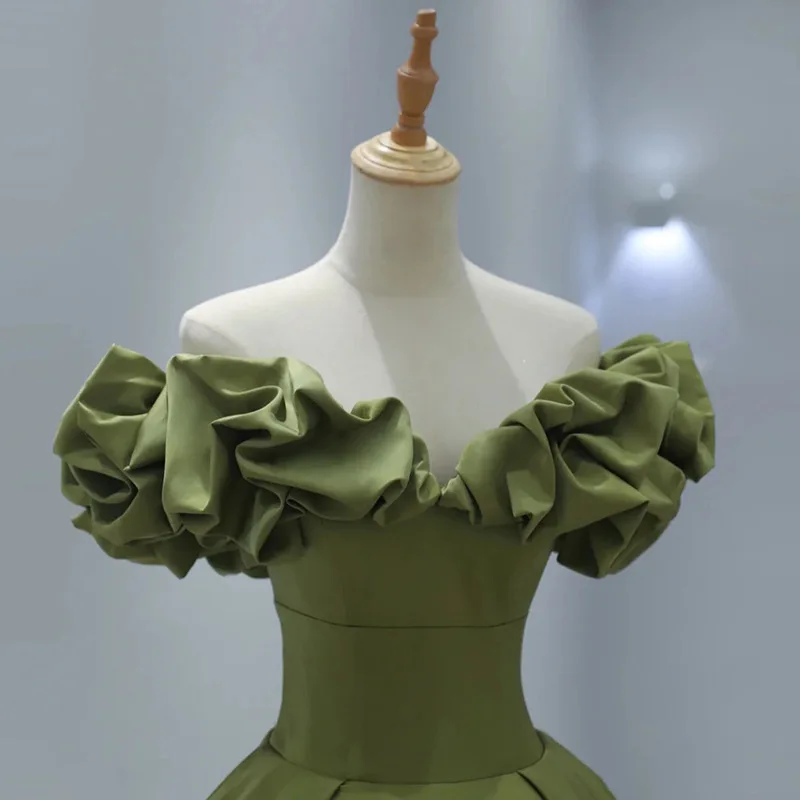 Sweet Memory-Robe de princesse en satin vert vin rouge pour filles, corset à lacets dans le dos, robe de soirée formelle, robes sexy sur mesure pour les occasions, O135