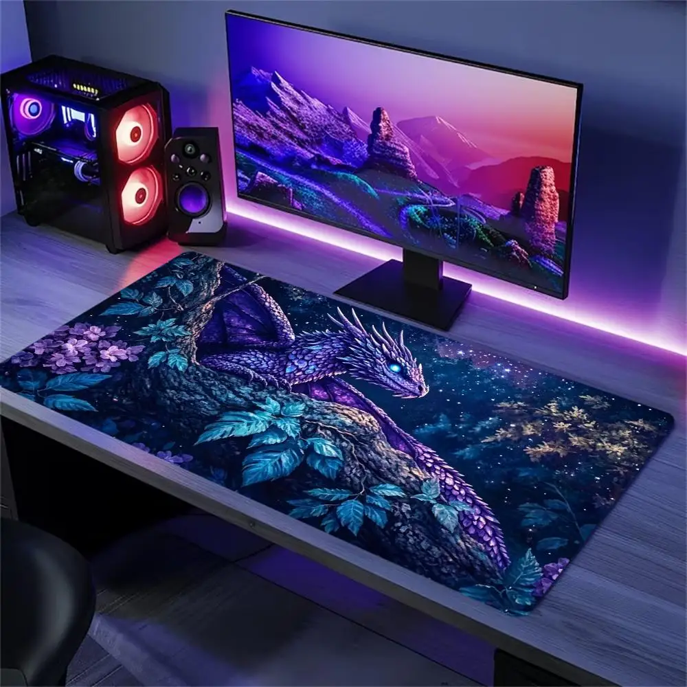 Surreal Dark Female Portrait Gaming Mousepad, Non-slip Rubber Back Stitched Edge Extended Surface for Gaming & Daily Office