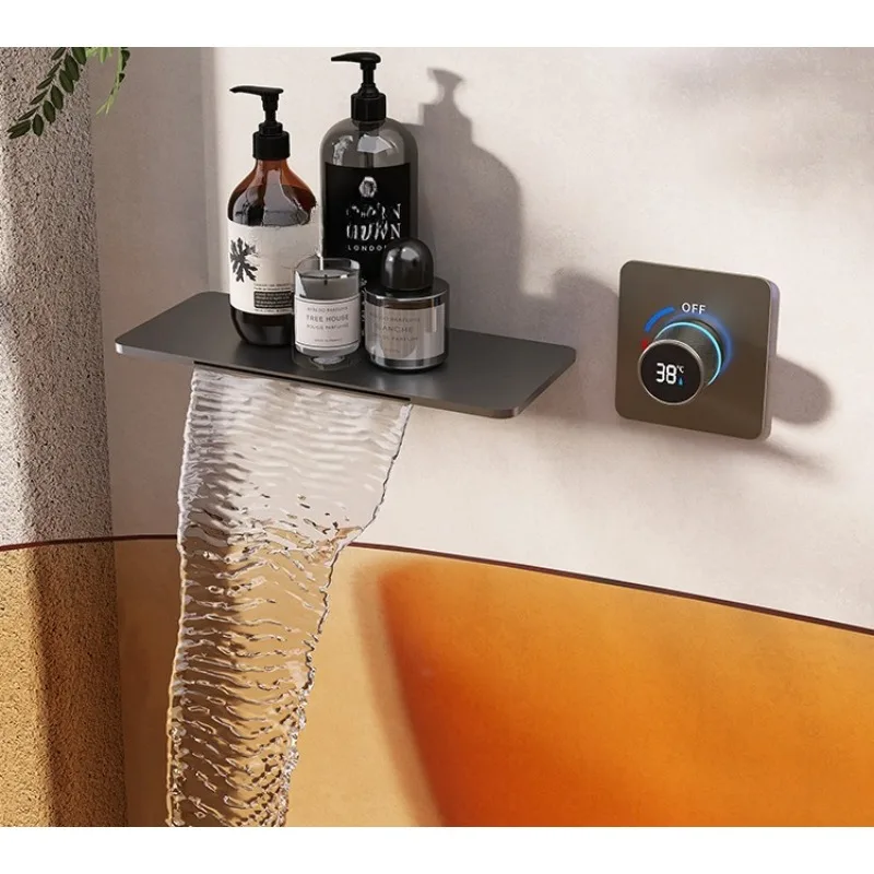 

All copper digital display concealed bathtub faucet cold and hot dual control mixing outlet valve