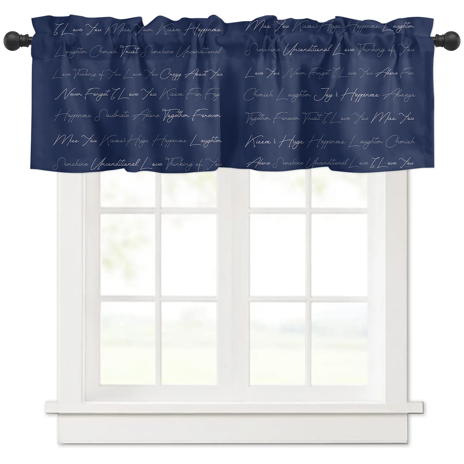 ZEDLIYU Valances for Windows Kitchen Living Room Small Window Valance Healing Thoughts 1 Panel, 54 x 18 Inch