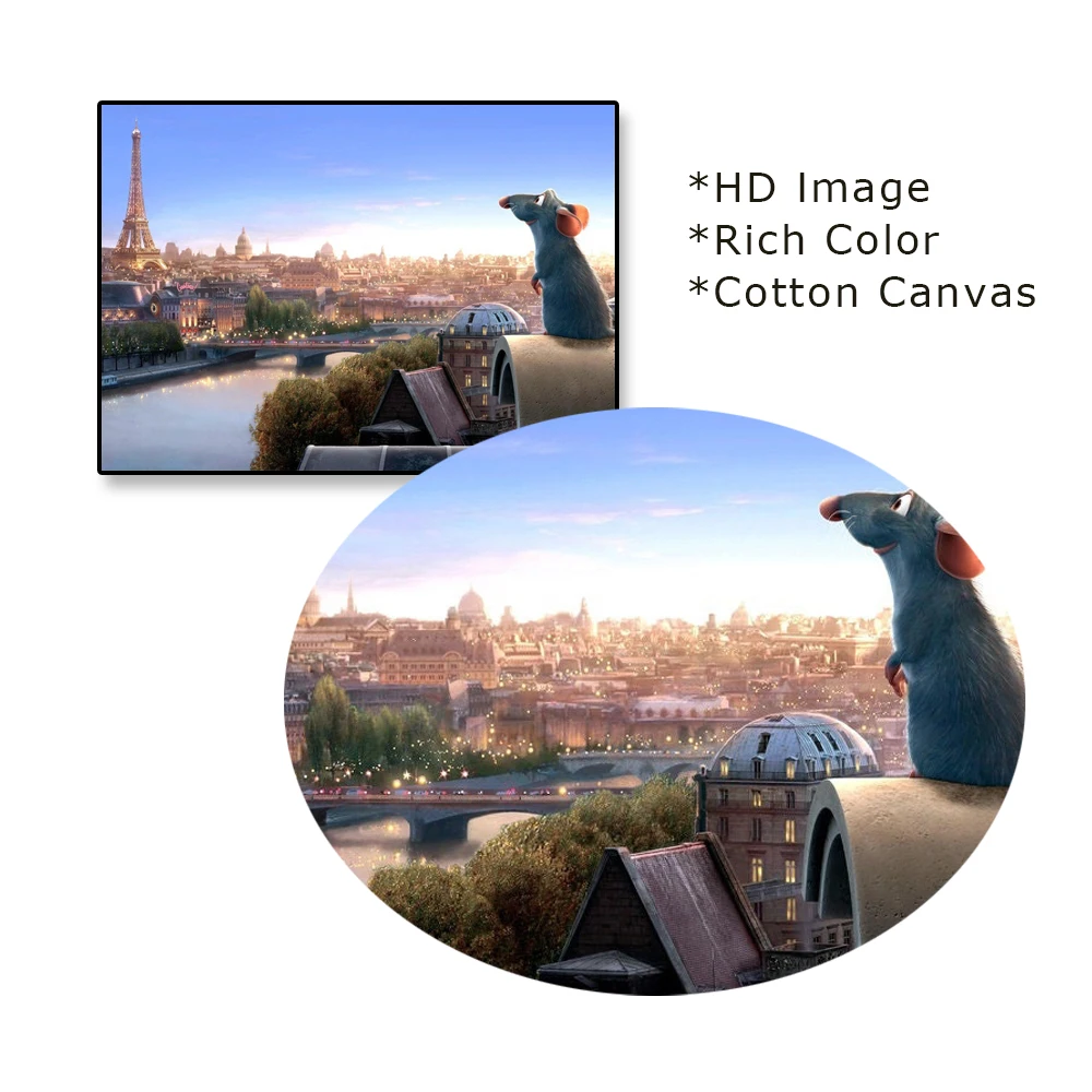 Disney ratatouille animação filme cartaz da lona arte da parede decoração casa impressão família cozinha sala de jantar decoração