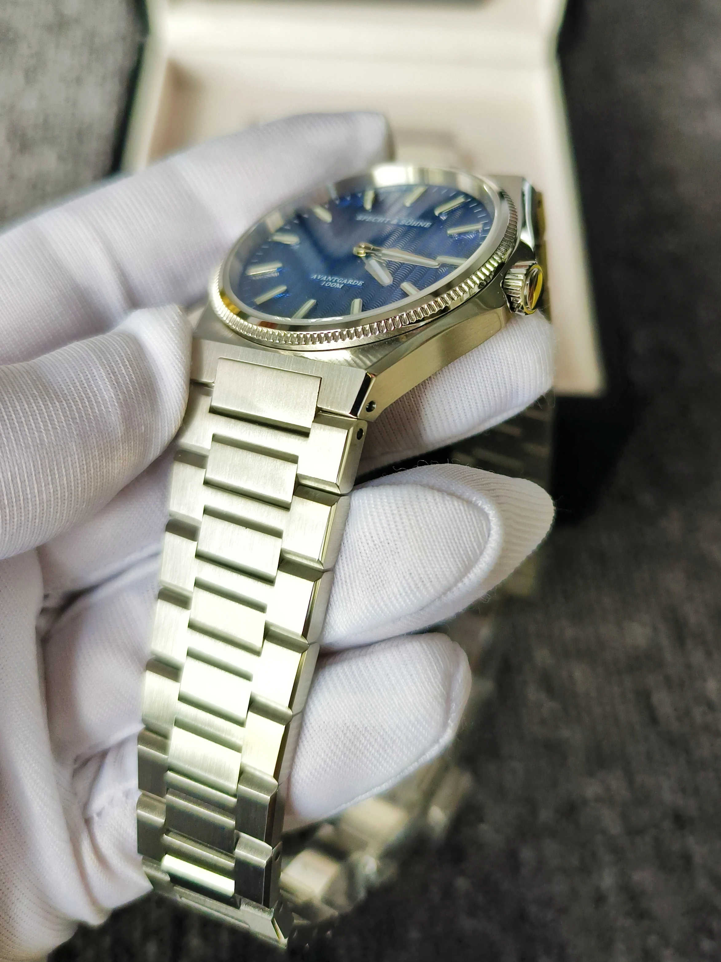 موضة 2025 Specht & Söhne 39.8 مللي متر كوارتز ساعات المعصم الياقوت كريستال موضة ساعة رياضية 50 متر مقاوم للماء ساعة غير القابل للصدأ للرجال #6