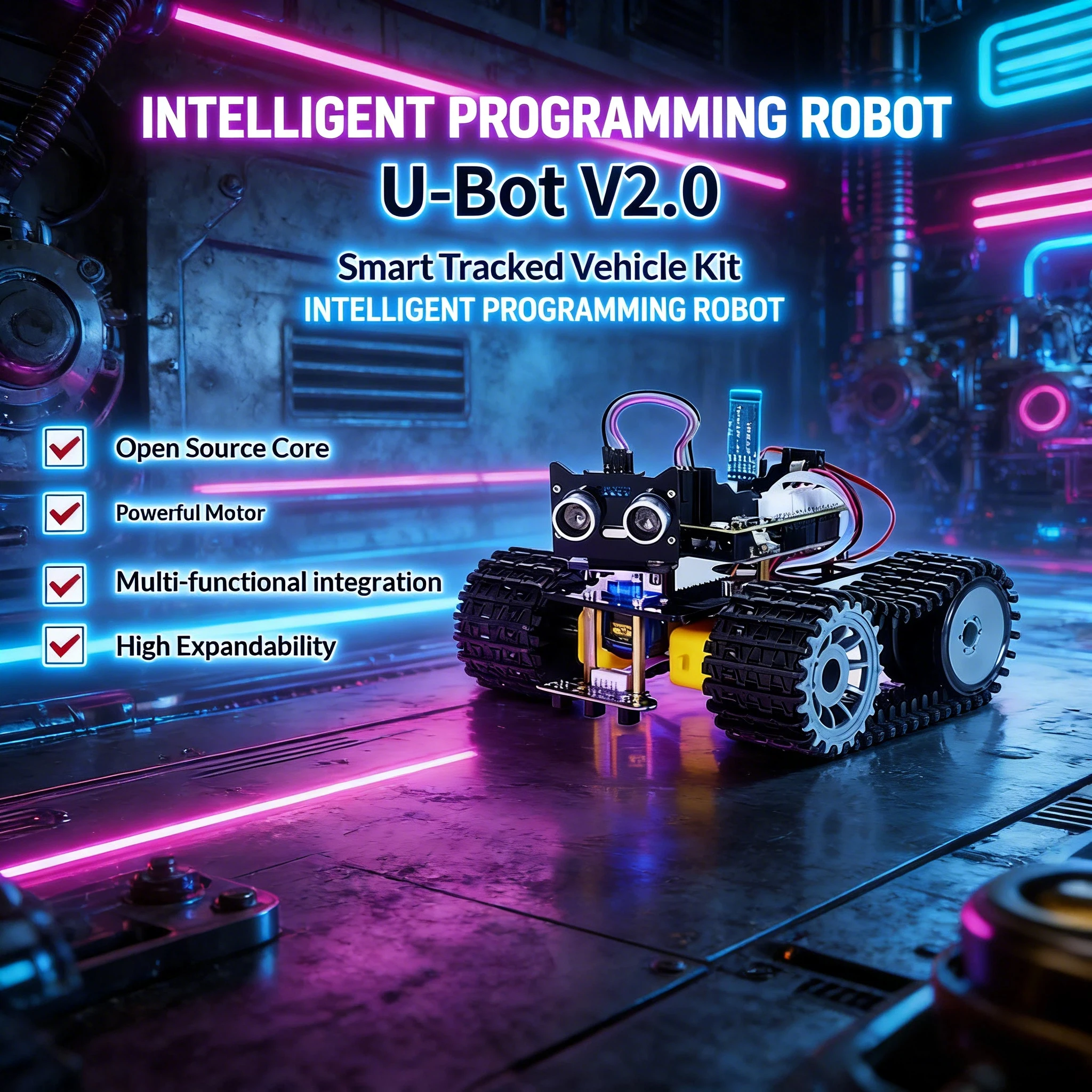 AI Programmable Intelligent Robot Educational Kit with AI Technology Tracks  Robotics Building Set  STEM Learning