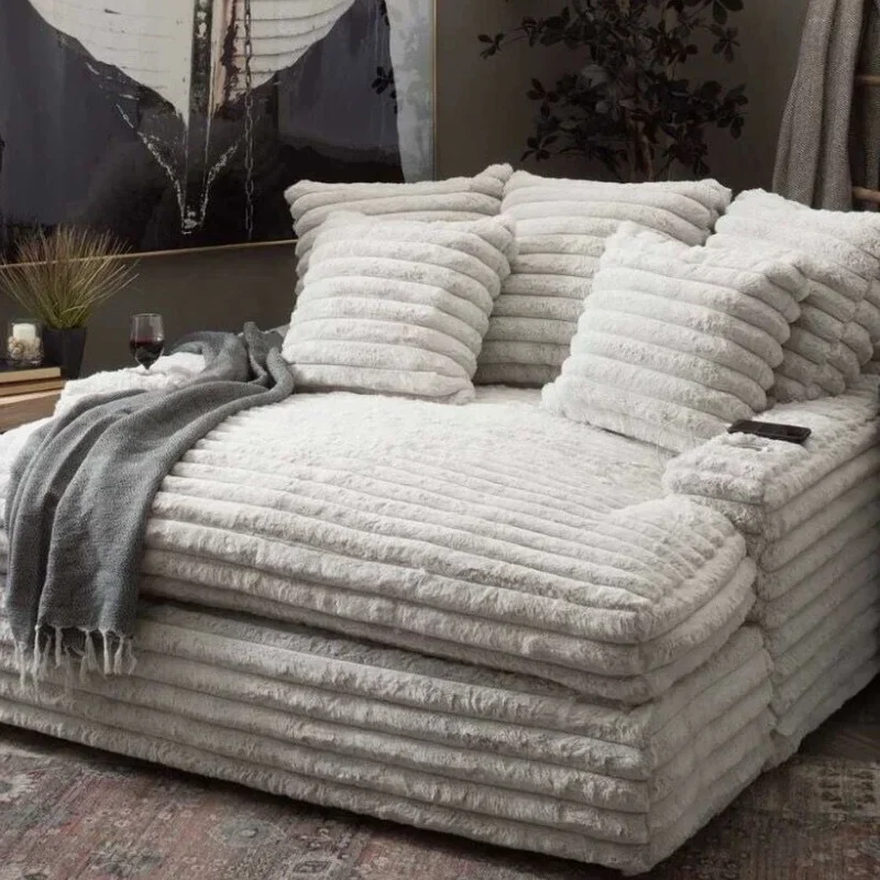 For Nordic Light Luxury Leisure Sofa Coarse Velvet Sofa Can Be Dismantled and Washed Simple Living Room Balcony Sofa Set
