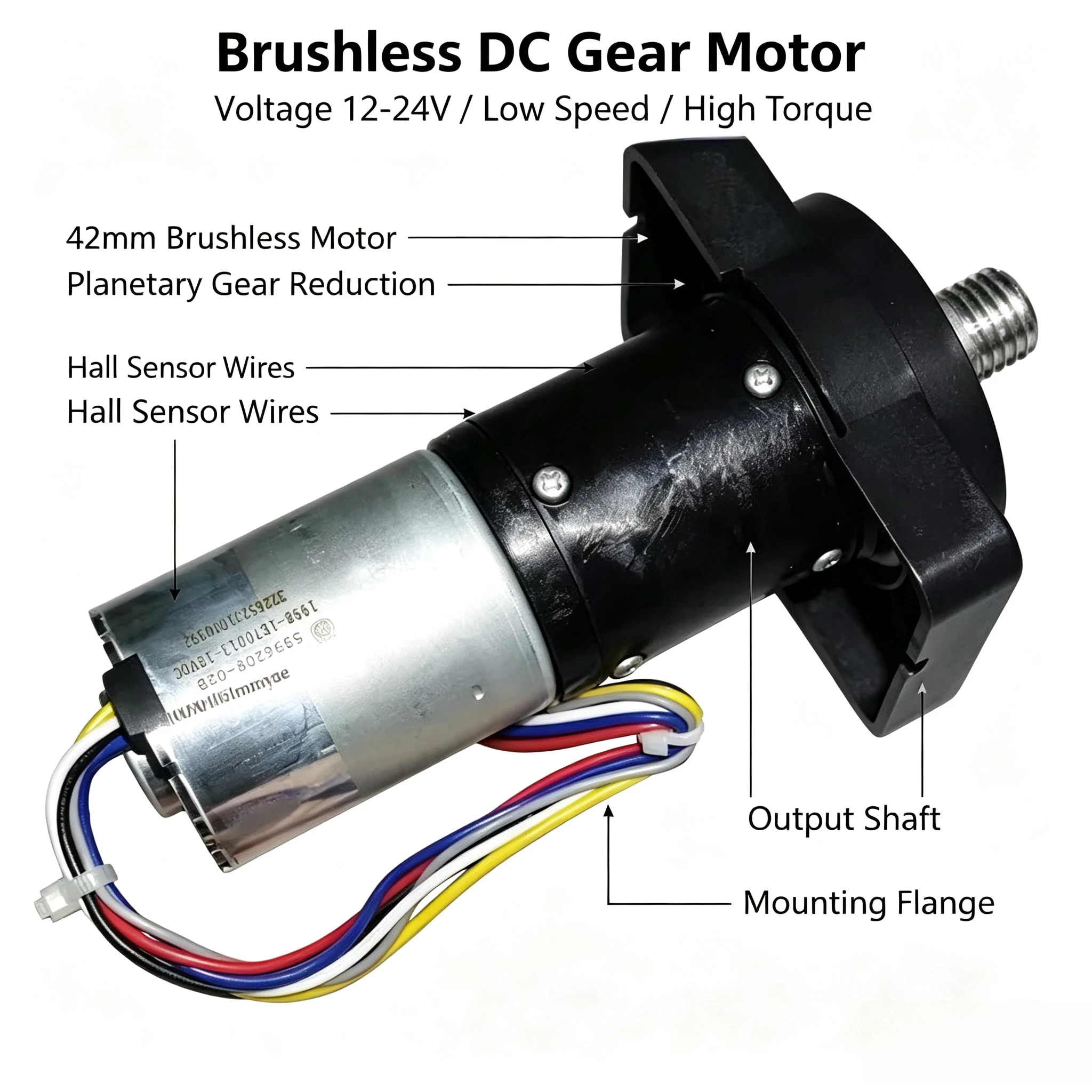 42mm BLDC Travel Drive Motor Intelligent Robotic Lawn Mower Walking Gear Motor Replacement Parts