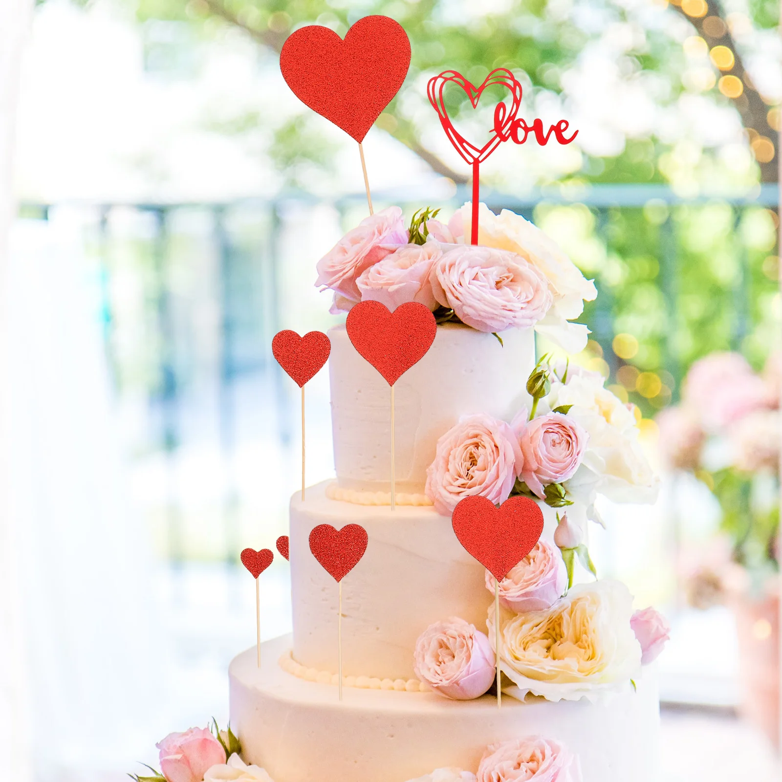 

20pcs Love Insert Acrylic Valentine Wedding Decor Cupcake Topper Love Cupcake Picks Cake Picks Toppers Party Sweet Treats