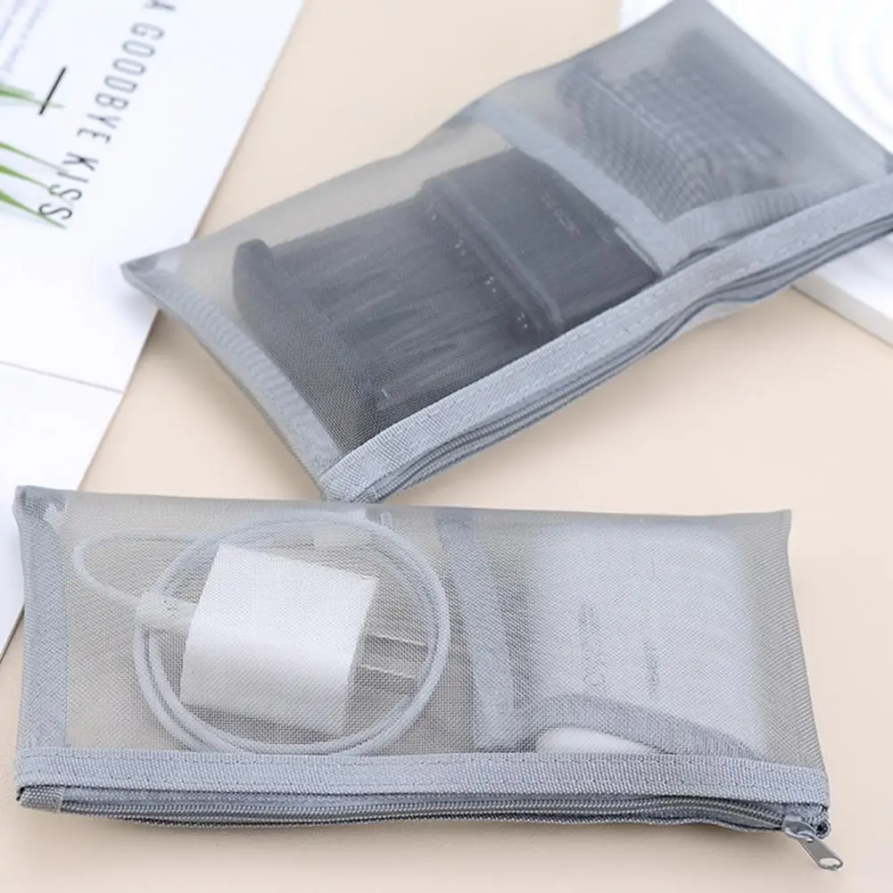 مقلمة شبكية، حقيبة أقلام رصاص شبكية بسحاب، مجموعة أكياس شبكية لفرش المكياج، منظمة قرطاسية في المنزل والمكتب والسفر القوي