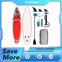 FunWater SUPFR01D Stand Up Paddle Board 335*83*15cm, 165kg Capacity, 12-15 PSI Pressure, EVA Non-slip, Multi-function D Ring