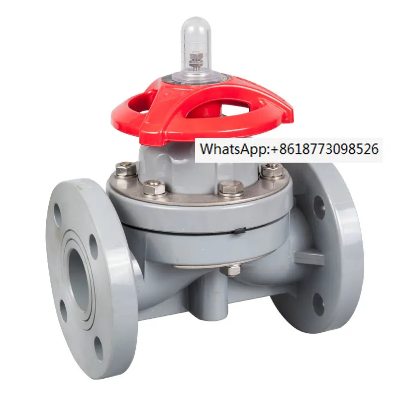 

CPVC flange diaphragm valve, acid alkali corrosion resistant double layer diaphragm plastic valve G41F-10V