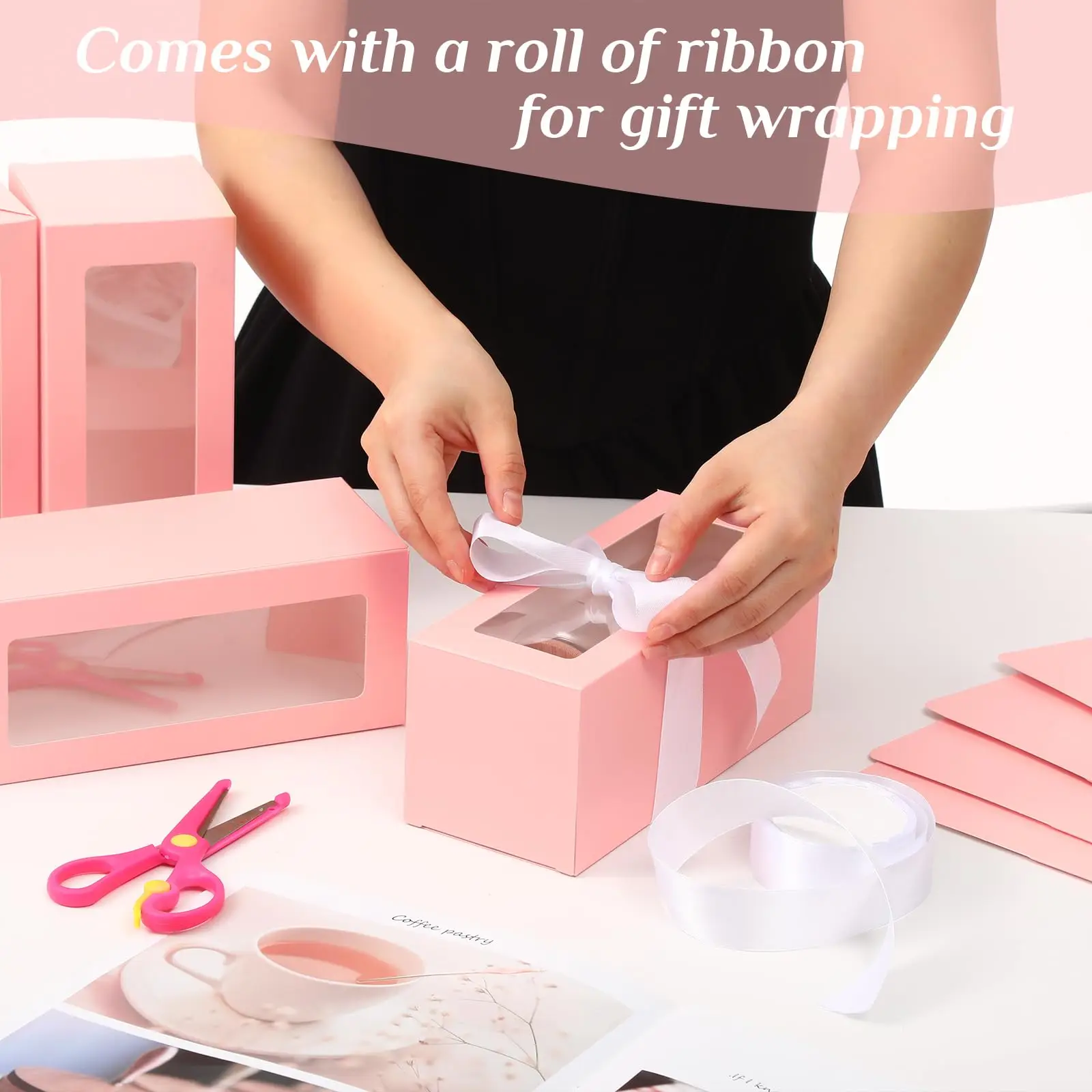 10Pcs Gift Boxes with Ribbon Glass Exhibition Box Transparent Gift Box Jars Sublimation Glass Can Blank Tumbler Gift Box  DIY