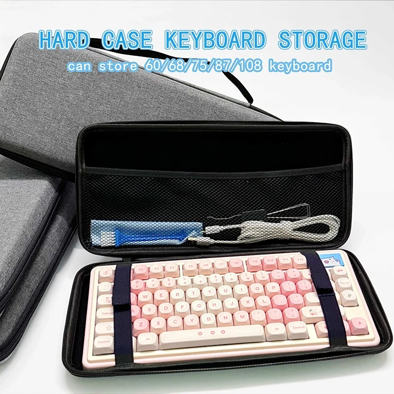 

Mechanical Keyboard Dustproof Storage Bag Travel EVA Water-Resistant Hard Case For 60 65 68 75 TKL 87 98 104 Keyboard Accessory