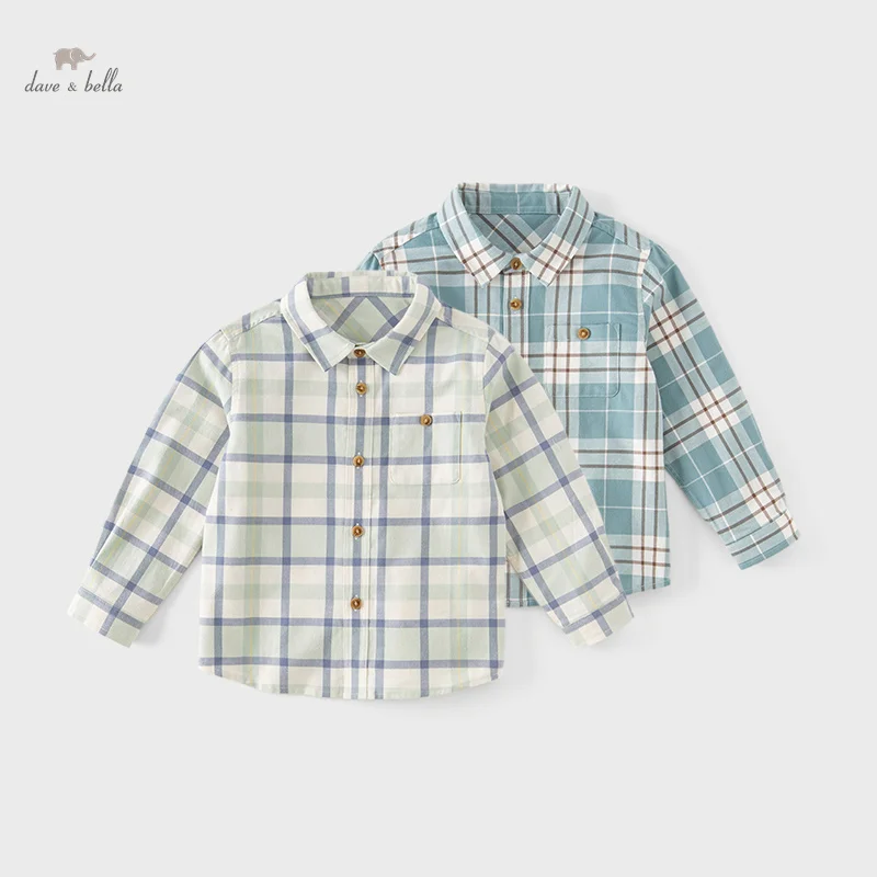 Dave Bella Children's Shirt Autumn Boys' Baby Pure Cotton Comfortable Casual Fashion Formal Top Party DB3224618-A