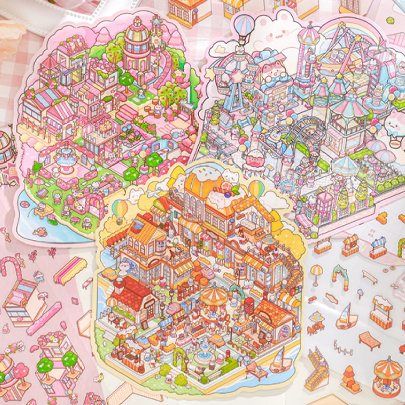 Mr Paper, 9 листов/пакет, зоопарк, маленький класс, мяука, маленький город, серия, миниатюрные эстетические наклейки с акваскейзажем, канцелярские наклейки
