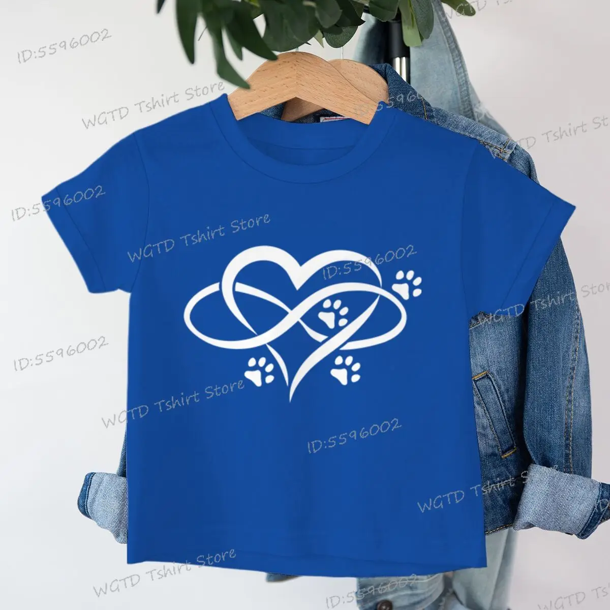 الحب باو طباعة القلب الكرتون تي شيرت للأطفال الفتيات الفتيان Harajuku Y2K تي شيرت مضيئة الاطفال الملابس الحيوان عاشق متوهجة