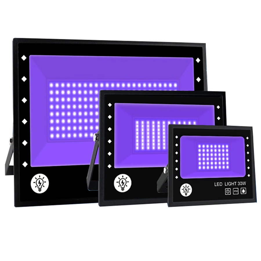 

30/60/100W UV Led Black Light Waterproof Bar Nightclub Flood Light Outdoor UV Blacklight For Glow in The Dark Party Stage Decor