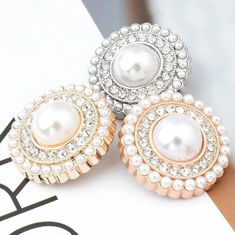 10PCS Luxury Metal Diamond Sewing Button for Clothing Coat Skirt Clothing Accessory High Quality Golden