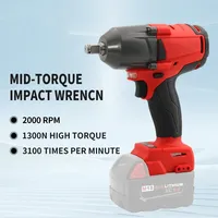 For Milwaukee 18V Lithium Battery Mid-Torque Impact Professional Wrench Electric Cordless High Speed Car Truck Repair Power Tool