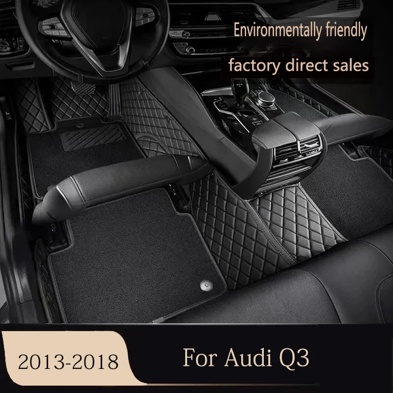 

Car Floor Mats For Audi Q3 2013-2018 Flash Mat Leather Custom Foot Pads Automobile Carpet Car Covers