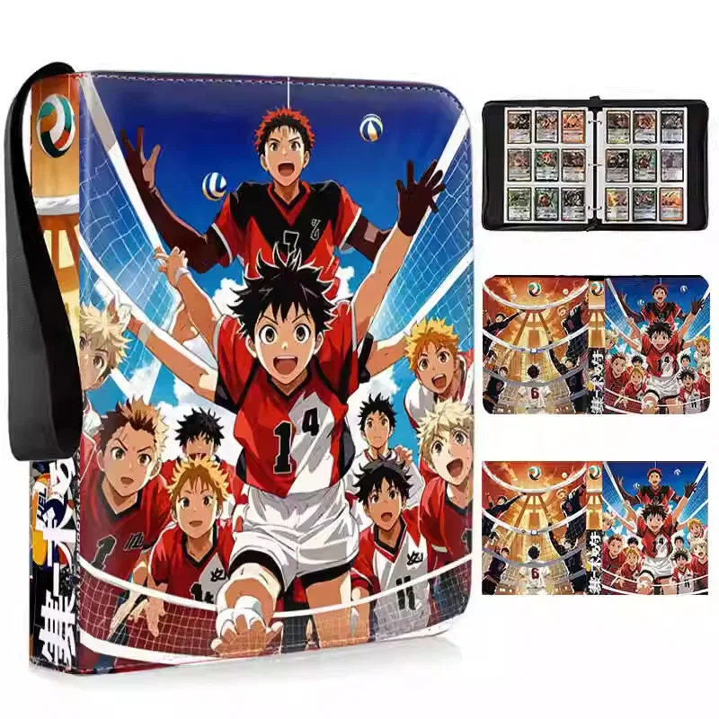 400/900pcs Haikyuu!! Card Album Book Folder 4/9 Card Slots Collections Zipper Double Pocket Zipper Card Binder Holder