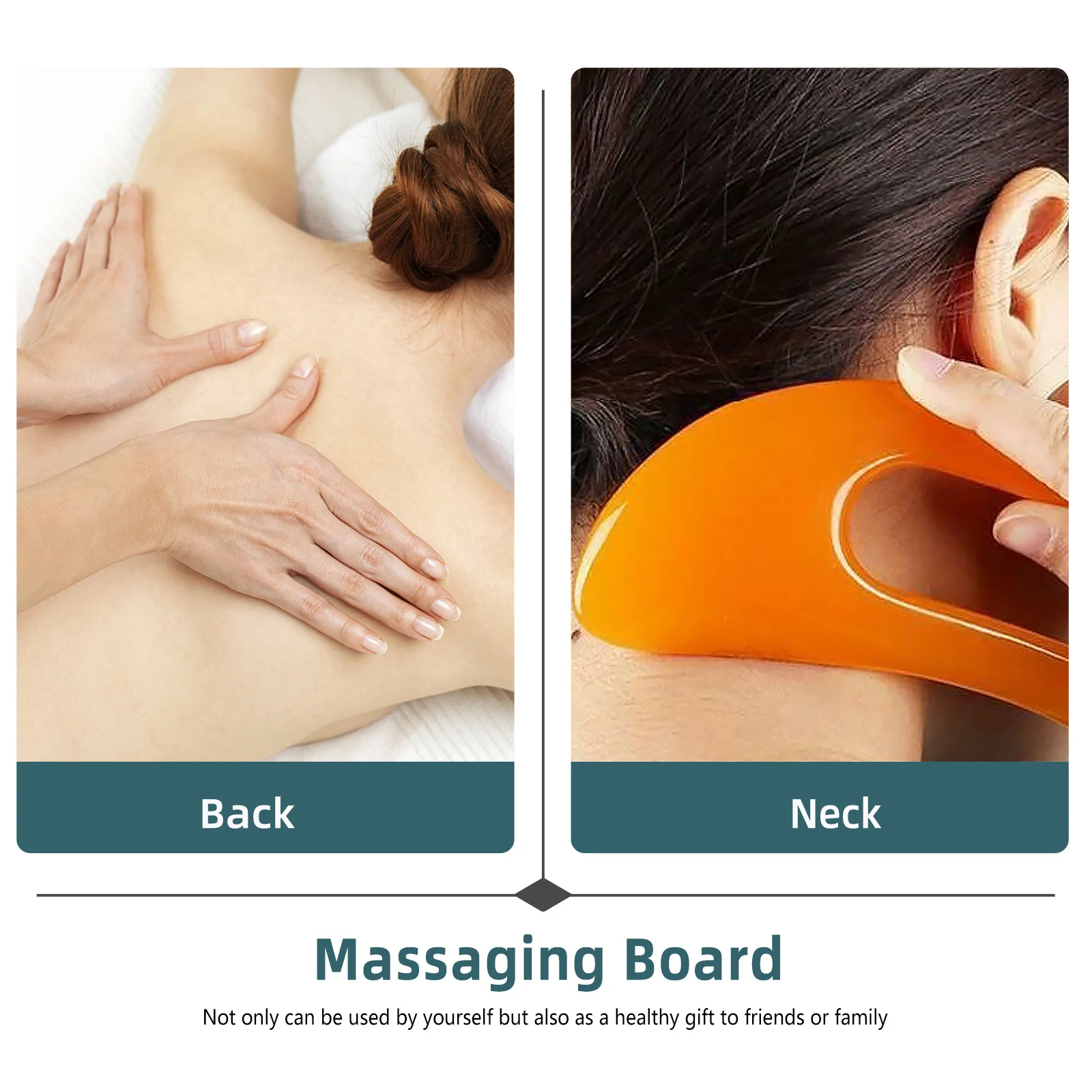 2Pcs Natural Material Gua Sha Scraping Boards Massaging Tool for Body Face Neck Muscle Health Therapy Massaging Board