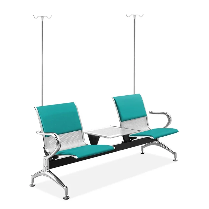 4-seater Clinic Infusion Room Waiting Bench Hospital Transfusion Waiting Chairs with Table