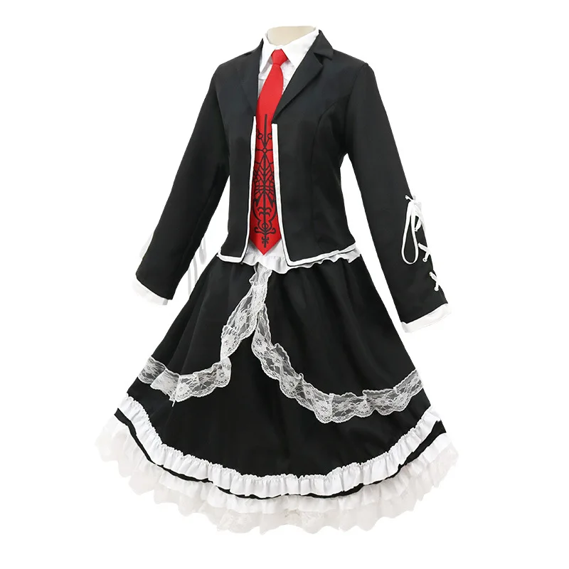 Dangaronpa Cosplay Traje para Mulheres, Cosplay Uniforme Escolar, Traje de Halloween, Celestia montado, Festa Gótica Lolita, Conjunto Completo