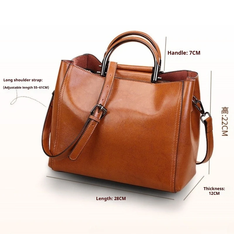 Minimalist Large Capacity Shoulder Bag for Women Soft Genuine Leather Adjustable Convertible Strap Luxury Handbag Fashion