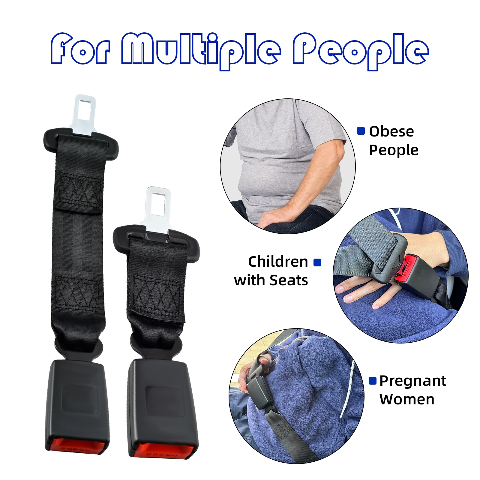 Cinturón de seguridad Universal para coche, extensión de cinturón de seguridad de 36CM, hebilla de enchufe para embarazadas, Clip para cinturón de seguridad, extensor ajustable, alargamiento Universal