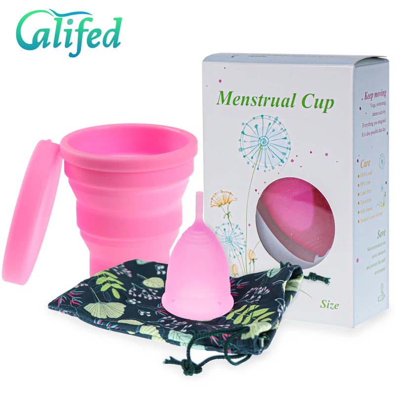 

Califed Women Menstrual Cup Medical Grade Silicone Period Cup Reusable S/L New Feminine Hygiene Product