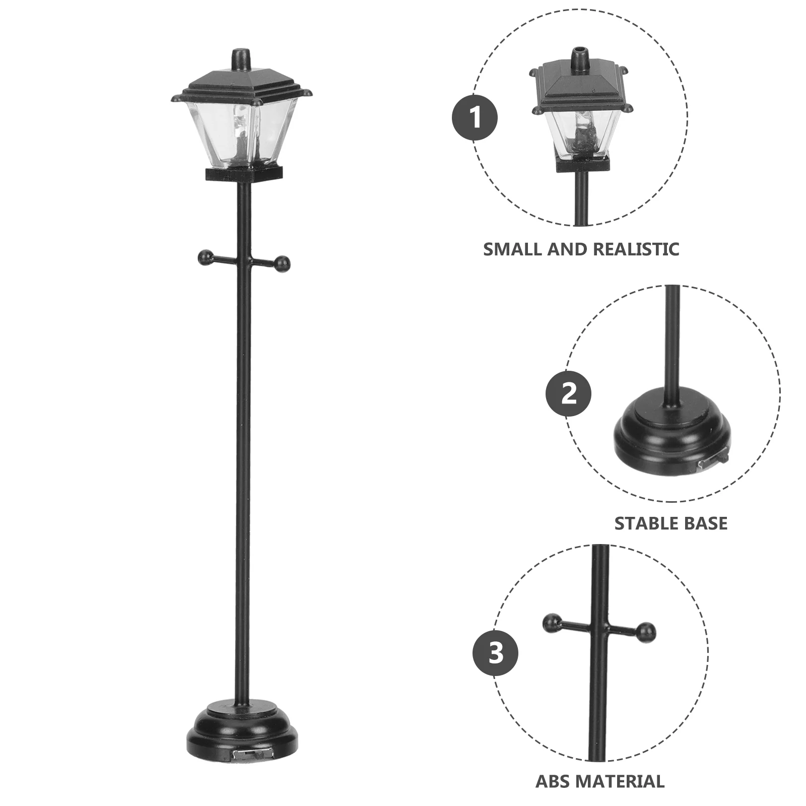 MINI LED โคมไฟถนนบ้านเครื่องประดับชั้นฉากตกแต่งบ้านอุปกรณ์ตกแต่งตกแต่ง ABS เครื่องประดับ VINTAGE