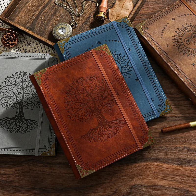 Retro Magiczny Dziennik 2025 - Gruby notes akademicki A5 z luźnymi kartkami, estetyczny notes wysokiej jakości. — zdjęcie produktu 3