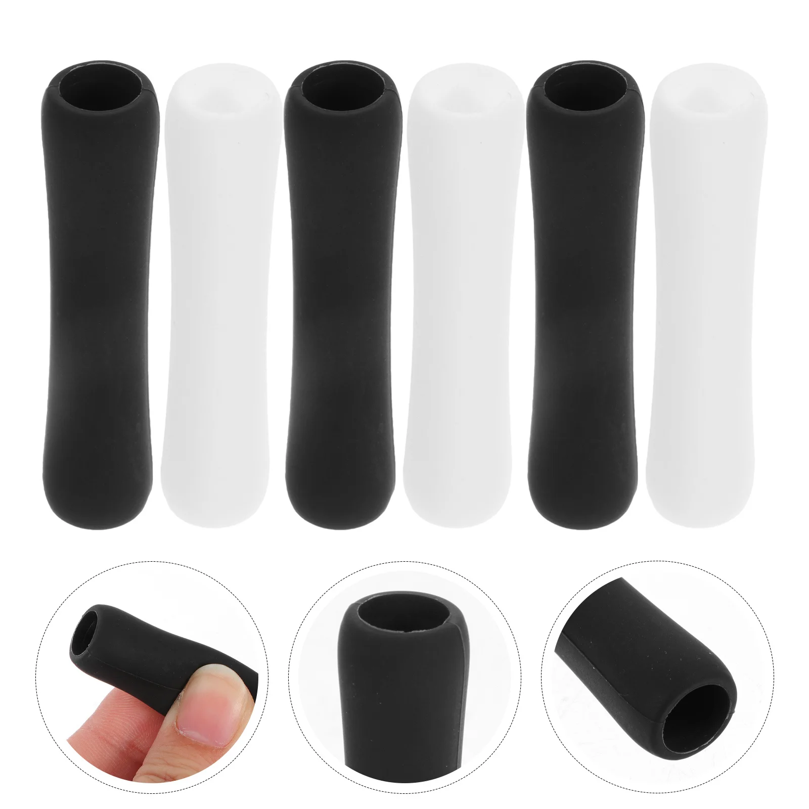 

6Pcs Silicone Stylus Pen Sleeve Protective Covers Solid Color Pencil Body Sleeve Soft Grip Pen Protector Decorative Pencil Cover