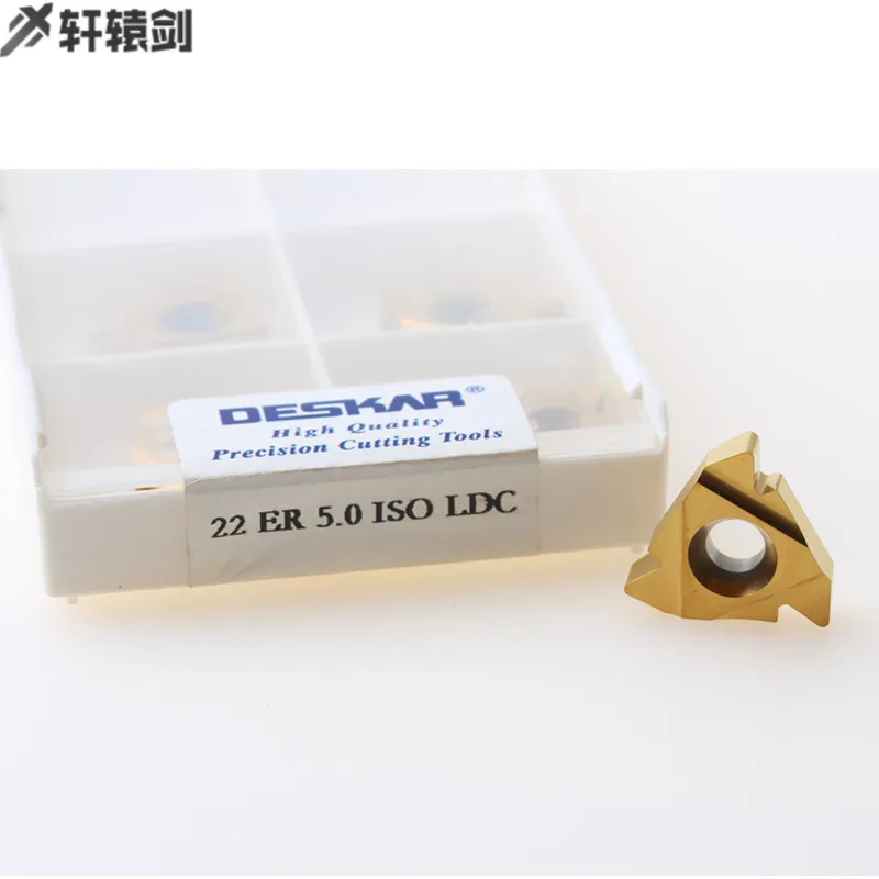 CNC Thread Turning Tool, Carbide Insert, Slotting Torno, 22ER IR 3.5 4 4.5 5 5.5 6 ISO LDA LDC, 10Pcs