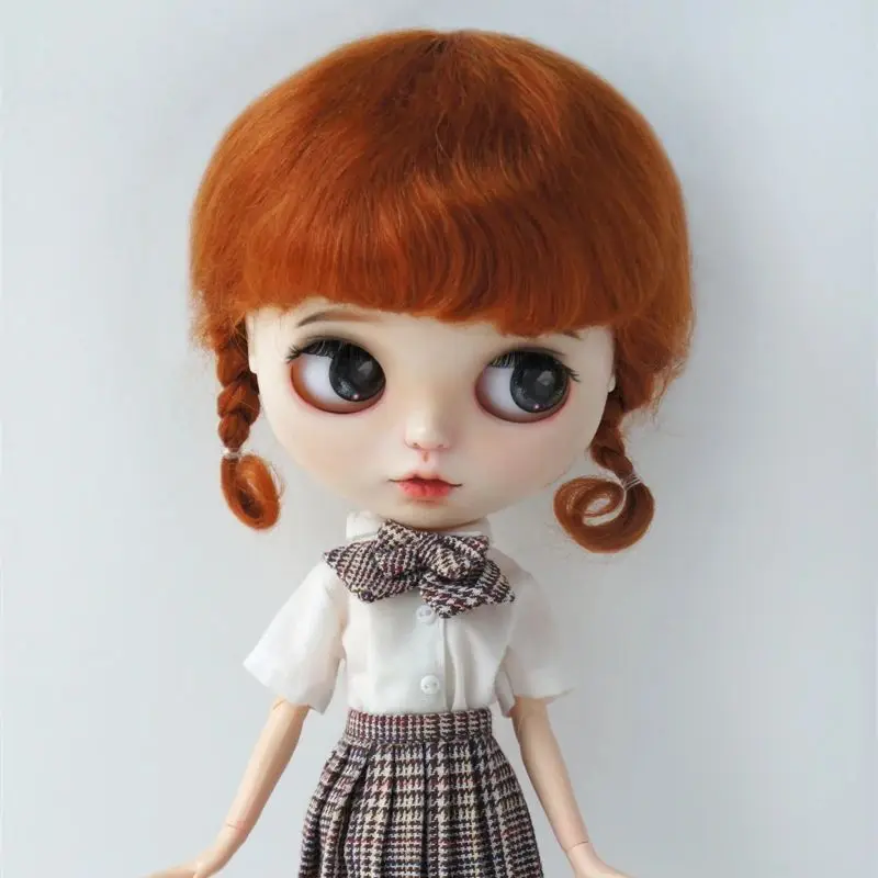 Jusuns Mohair Wigs JD143 6-7' 7-8' 8-9' 9-10' 10-11' Short Anna Twins Mini Braids Pony BJD Hair 12' 18'AG Doll Accessories