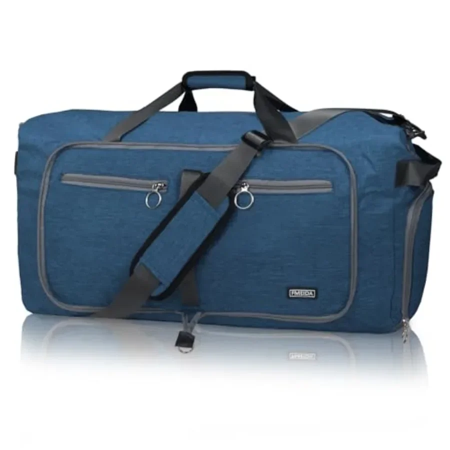 65L Duffle Bag with Shoes Compartment, Foldable Travel Duffel Bags for Men Women, Large Packable Travel Bag Water Repellent and