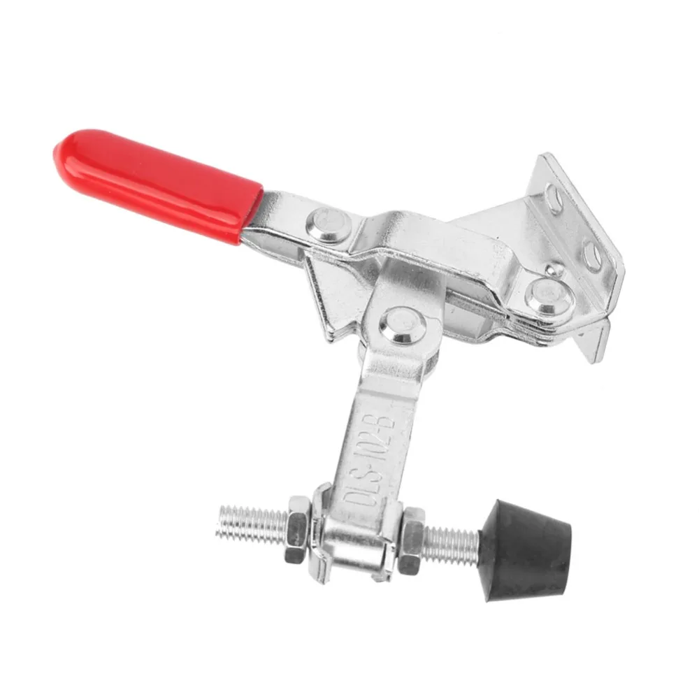Galvanized Iron Vertical Toggle Clamp Adjustable Rubber Tip Quick Release Mechanism Holding Clamp Tool Quick Release Clamp